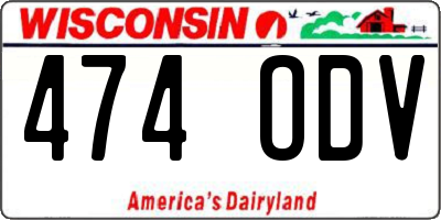 WI license plate 474ODV