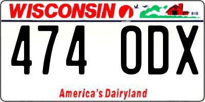 WI license plate 474ODX