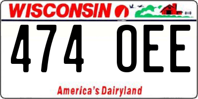 WI license plate 474OEE