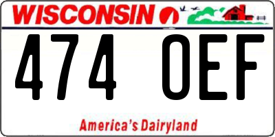 WI license plate 474OEF