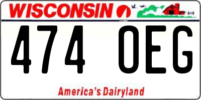 WI license plate 474OEG