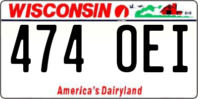 WI license plate 474OEI