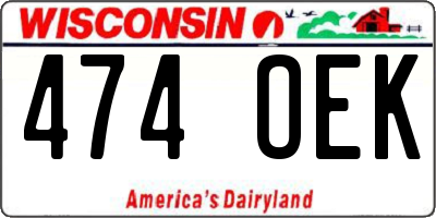 WI license plate 474OEK