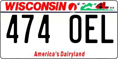 WI license plate 474OEL