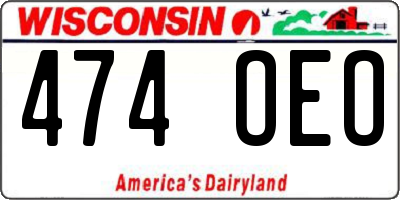 WI license plate 474OEO