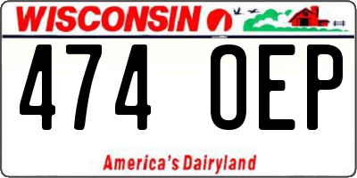 WI license plate 474OEP