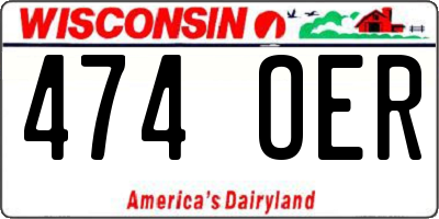 WI license plate 474OER