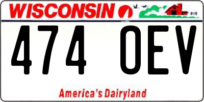 WI license plate 474OEV