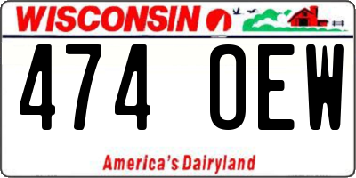 WI license plate 474OEW