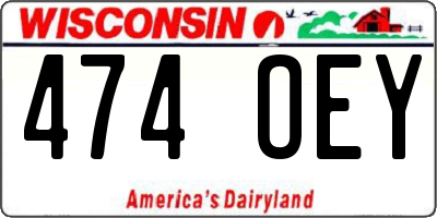 WI license plate 474OEY