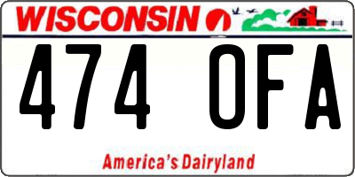 WI license plate 474OFA