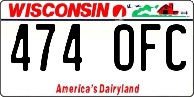 WI license plate 474OFC