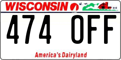 WI license plate 474OFF