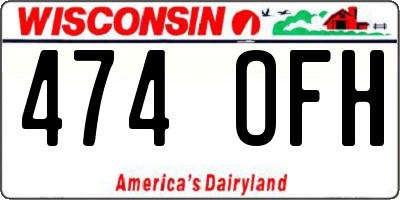 WI license plate 474OFH
