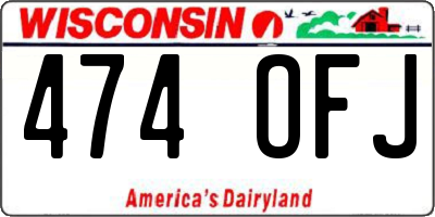 WI license plate 474OFJ