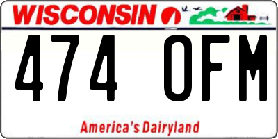 WI license plate 474OFM