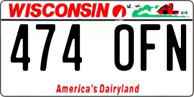 WI license plate 474OFN
