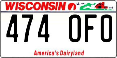WI license plate 474OFO