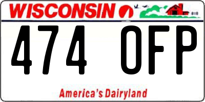 WI license plate 474OFP