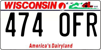 WI license plate 474OFR