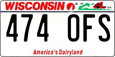 WI license plate 474OFS