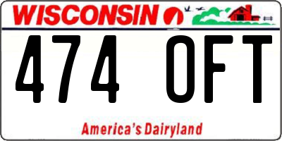 WI license plate 474OFT