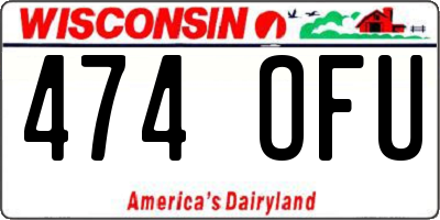 WI license plate 474OFU