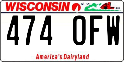 WI license plate 474OFW