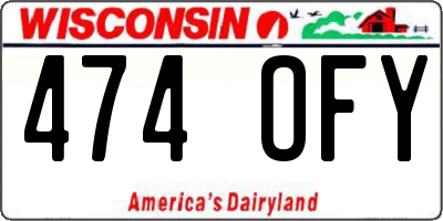 WI license plate 474OFY