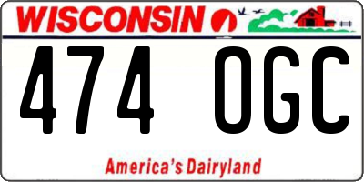WI license plate 474OGC