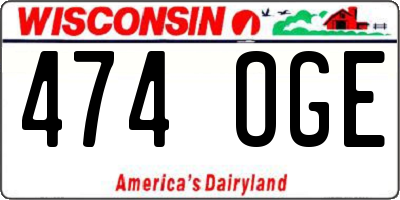 WI license plate 474OGE