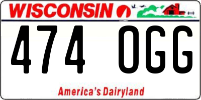 WI license plate 474OGG