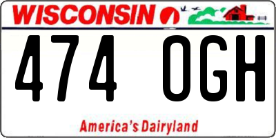 WI license plate 474OGH