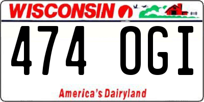 WI license plate 474OGI