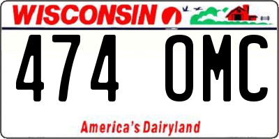 WI license plate 474OMC
