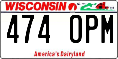 WI license plate 474OPM