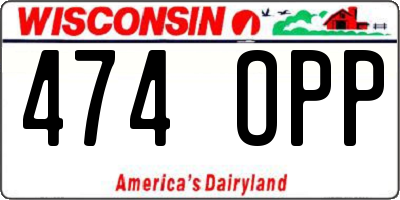 WI license plate 474OPP
