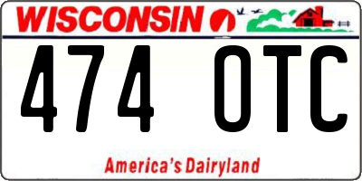 WI license plate 474OTC