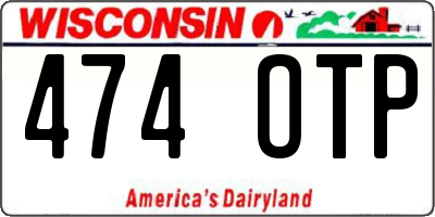 WI license plate 474OTP