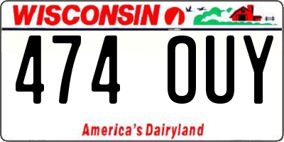 WI license plate 474OUY