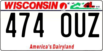 WI license plate 474OUZ