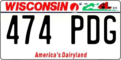 WI license plate 474PDG