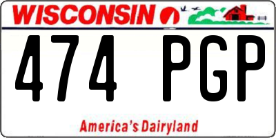 WI license plate 474PGP