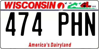 WI license plate 474PHN