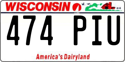 WI license plate 474PIU