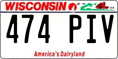 WI license plate 474PIV