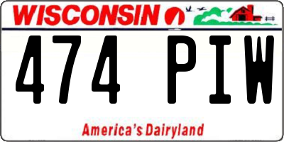WI license plate 474PIW
