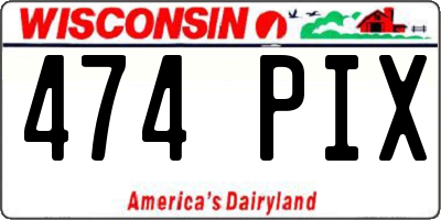 WI license plate 474PIX