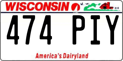 WI license plate 474PIY