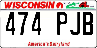 WI license plate 474PJB